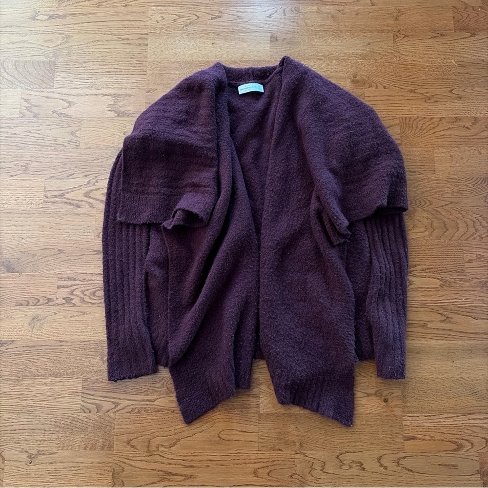 Abercrombie Cardigan Sweater Women Knit Open Burgundy Maroon Shawl Collar XS